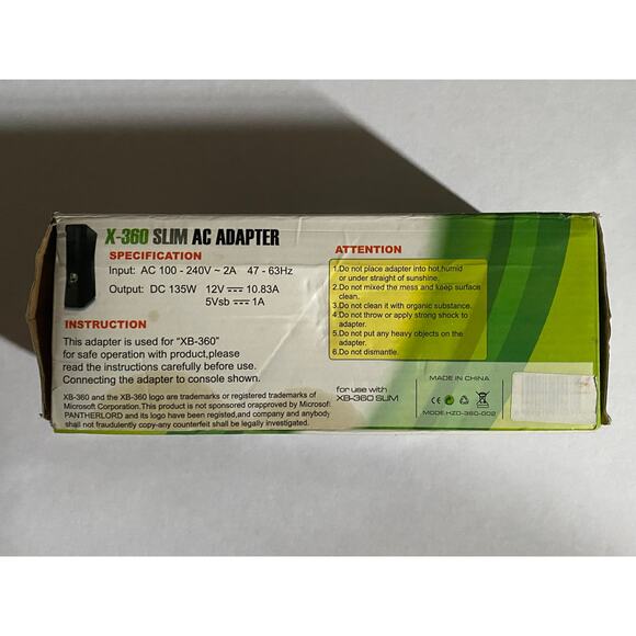 Xbox 360 Slim AC Adapter, Power Supply with Cord Replacement Charger Power Brick - Picture 2 of 7